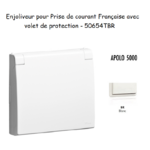 Enjoliveur pour prise de courant Française avec volet de protection APOLO5000 50654TBR Blanc
