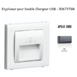 Enjoliveur double chargeur usb APOLO5000 50673TGR Graphite