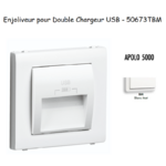 Enjoliveur double chargeur usb APOLO5000 50673TBM Blanc MAT