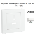 Enjoliveur pour Chargeur Double USB Type A + Type C 50674TBM