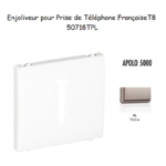 Enjoliveur pour prise de téléphone Française T8 Apolo 50718TPL Platine