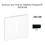 Enjoliveur pour prise de téléphone Française T8 Apolo 50718TPM Noir MAT