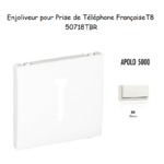 Enjoliveur pour prise de téléphone Française T8 Apolo 50718TBR Blanc