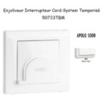 Enjoliveur pour interrupteur Card System Apolo 5000 50733TBM Blanc MAT