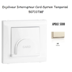 Enjoliveur pour interrupteur Card System Apolo 5000 50733TMF Ivoire