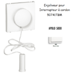 Enjoliveur pour interrupteur à cordon APOLO5000 50741TBM Blanc MAT