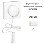 Enjoliveur pour interrupteur à cordon APOLO5000 50741TBR Blanc