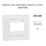 Enjoliveur pour interrupteur horaire digital 2 circuits APOLO5000 50744TBR Blanc
