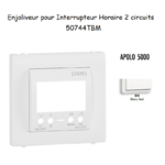 Enjoliveur pour interrupteur horaire digital 2 circuits APOLO5000 50744TBM Blanc MAT