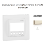 Enjoliveur pour interrupteur horaire digital 2 circuits APOLO5000 50744TMF Ivoire
