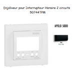 Enjoliveur pour interrupteur horaire digital 2 circuits APOLO5000 50744TPM Noir MAT
