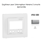 Enjoliveur pour interrupteur horaire digital 2 circuits APOLO5000 50744TPR Argent