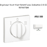 Enjoliveur pour Va-et-vient rotatif avec indication I,0,II Apolo 50760 TBM Blanc MAT