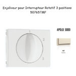 Enjoliveur pour Interrupteur rotatif 3 positions Apolo 50765TMF Ivoire