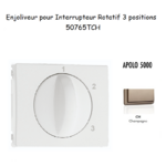 Enjoliveur pour Interrupteur rotatif 3 positions Apolo 50765TCH Champagne