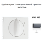 Enjoliveur pour Interrupteur rotatif 3 positions Apolo 50765TGR Graphite