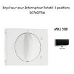 Enjoliveur pour Interrupteur rotatif 3 positions Apolo 50765TPM Noir MAT