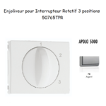 Enjoliveur pour Interrupteur rotatif 3 positions Apolo 50765TPR Argent