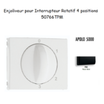 Enjoliveur pour Interrupteur rotatif 4 positions Apolo 50766TPM Noir MAT