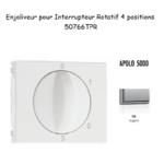 Enjoliveur pour Interrupteur rotatif 4 positions Apolo 50766TPR Argent
