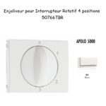 Enjoliveur pour Interrupteur rotatif 4 positions Apolo 50766TBR Blanc