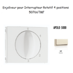 Enjoliveur pour Interrupteur rotatif 4 positions Apolo 50766TMF Ivoire