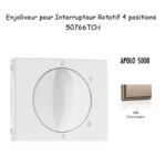 Enjoliveur pour Interrupteur rotatif 4 positions Apolo 50766TCH Champagne