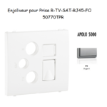 Enjoliveur pour prise R TV SAT RJ45 FO APOLO5000 50770TPR Argent