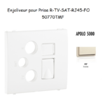 Enjoliveur pour prise R TV SAT RJ45 FO APOLO5000 50770TMF Ivoire