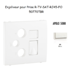 Enjoliveur pour prise R TV SAT RJ45 FO APOLO5000 50770TBR Blanc