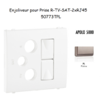 Enjoliveur pour prise mixte R-TV-SAT-2xRJ45 Apolo5000 50773TPL Platine