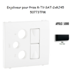 Enjoliveur pour prise mixte R-TV-SAT-2xRJ45 Apolo5000 50773TPM Noir MAT