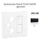 Enjoliveur pour prise mixte R-TV-SAT-2xRJ45 Apolo5000 50773TPT Noir