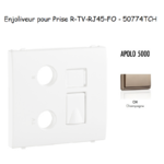 Enjoliveur pour prise R TV RJ45 FO APOLO5000 50774TCH Champagne