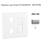 Enjoliveur pour prise R TV RJ45 FO APOLO5000 50774TPR Argent