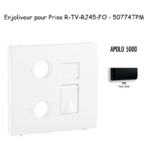 Enjoliveur pour prise R TV RJ45 FO APOLO5000 50774TPM Noir MAT