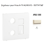 Enjoliveur pour prise R TV RJ45 FO APOLO5000 50774TMF Ivoire