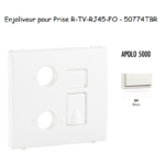 Enjoliveur pour prise R TV RJ45 FO APOLO5000 50774TBR Blanc