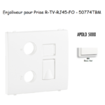 Enjoliveur pour prise R TV RJ45 FO APOLO5000 50774TBM Blanc MAT