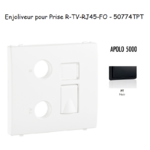 Enjoliveur pour prise R TV RJ45 FO APOLO5000 50774TPT Noir