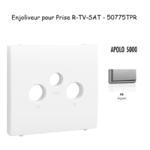 Enjoliveur pour prise R TV SAT APOLO5000 50775TPR Argent