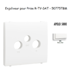 Enjoliveur pour prise R TV SAT APOLO5000 50775TBM Blanc MAT