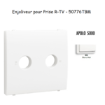 Enjoliveur pour prise R TV APOLO5000 50776TBM Blanc MAT