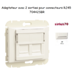 Adaptateur avec Module 2 sorties pour connecteurs RJ45 Sirius70442SBR Blanc