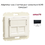 Adaptateur avec Module 2 sorties pour connecteurs RJ45 Sirius70442SAT Anthracite
