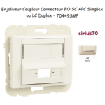 Enjoliveur coupleur connecteur fibre optique sc apc simplex ou LC duplex Sirius70449SMF Ivoire