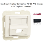 Enjoliveur coupleur connecteur fibre optique sc apc simplex ou LC duplex Sirius70449SAT Anthracite