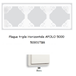 Plaque triple Horizontale APOLO5000 50931TBR BLANC