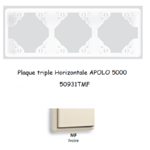 Plaque triple Horizontale APOLO5000 50931TMF IVOIRE