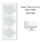 Plaque triple Verticale APOLO5000 50932TBM BLANC MAT